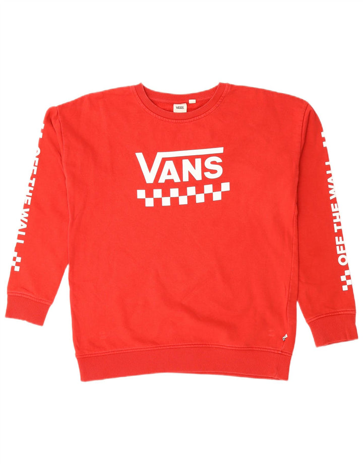 VANS Mens Graphic Sweatshirt Jumper Medium Red Cotton