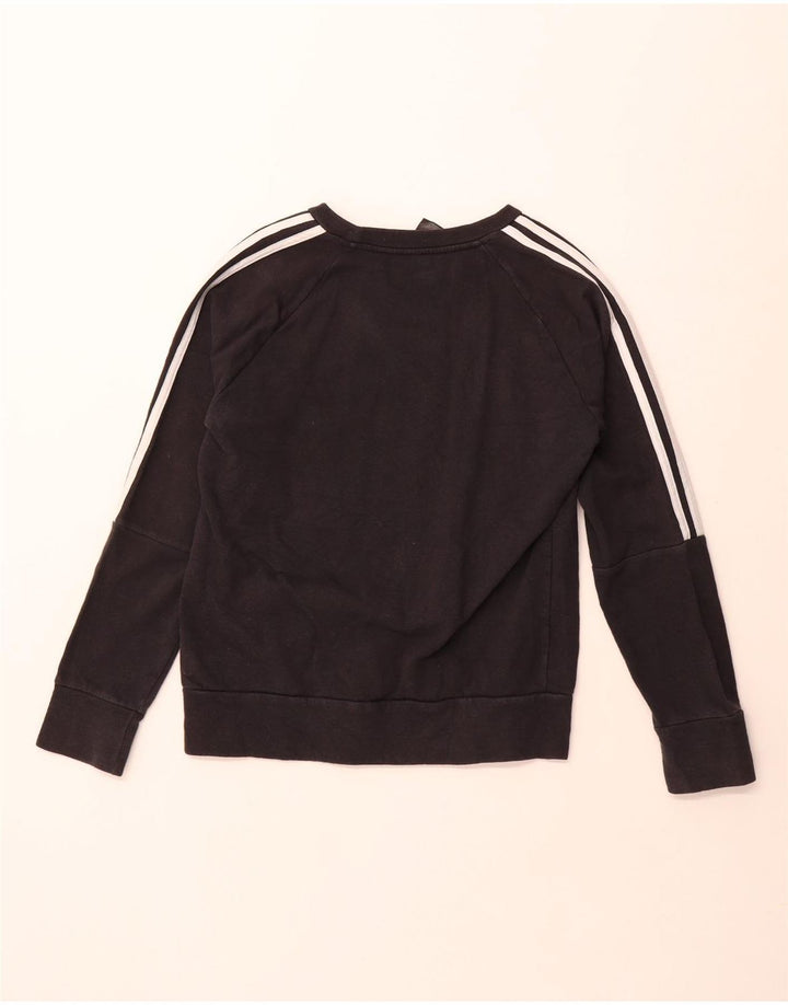 ADIDAS Womens Sweatshirt Jumper UK 8/10 Small Black Cotton