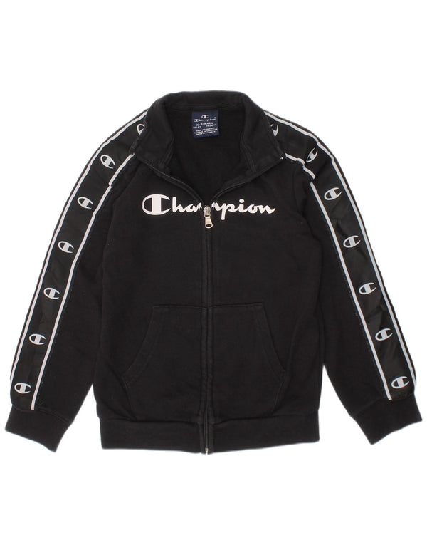 Champion Boys Graphic Tracksuit Top Jacket 5-6 Years XS Black Cotton