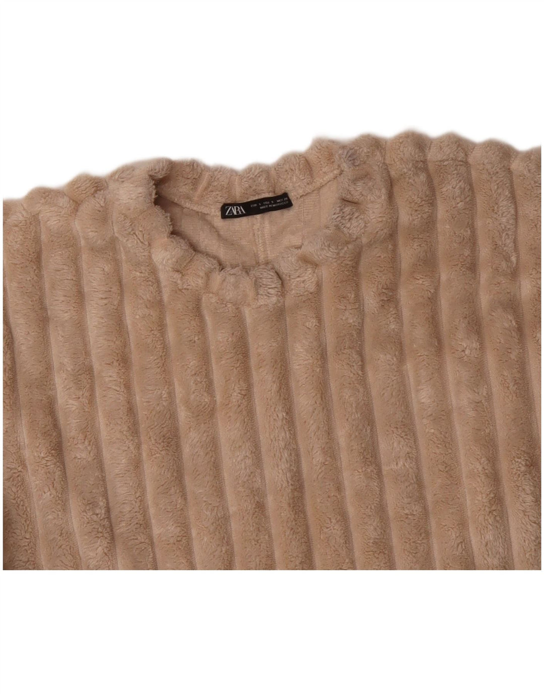 ZARA Womens Oversized Fleece Jumper UK 10 Small Beige