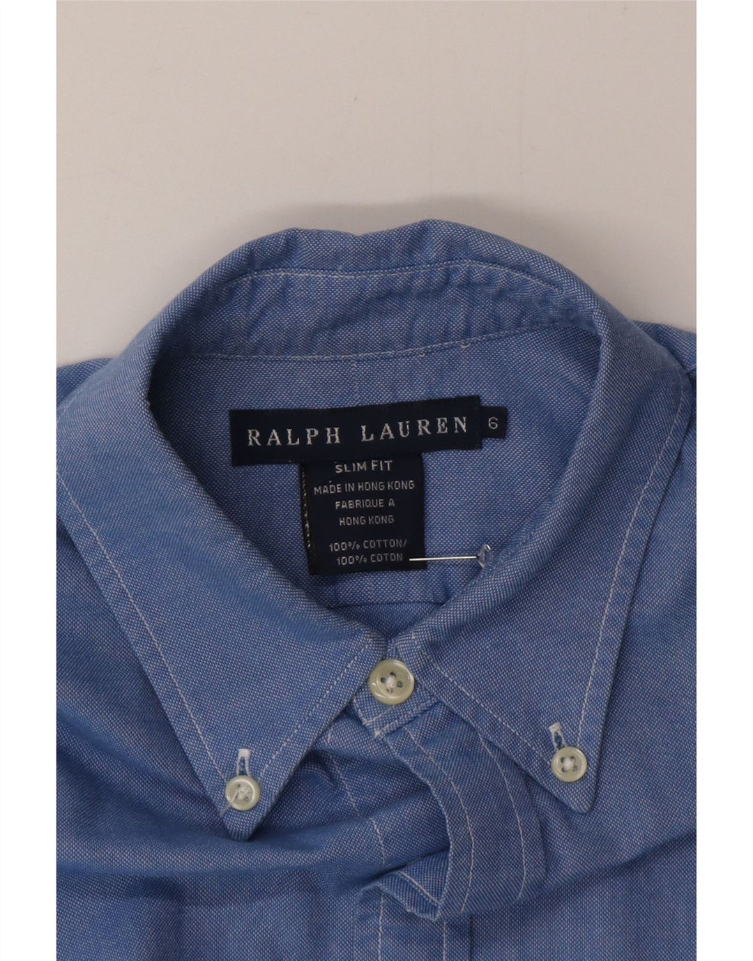 Ralph Lauren Womens Slim Fit Shirt US 6 Medium Blue Cotton