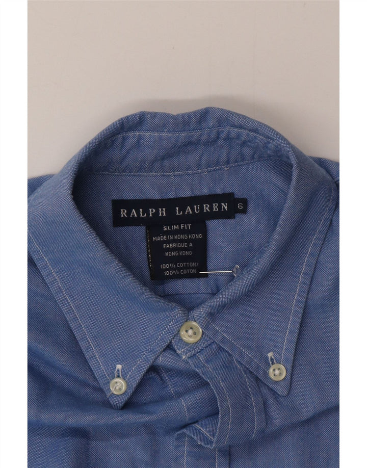Ralph Lauren Womens Slim Fit Shirt US 6 Medium Blue Cotton