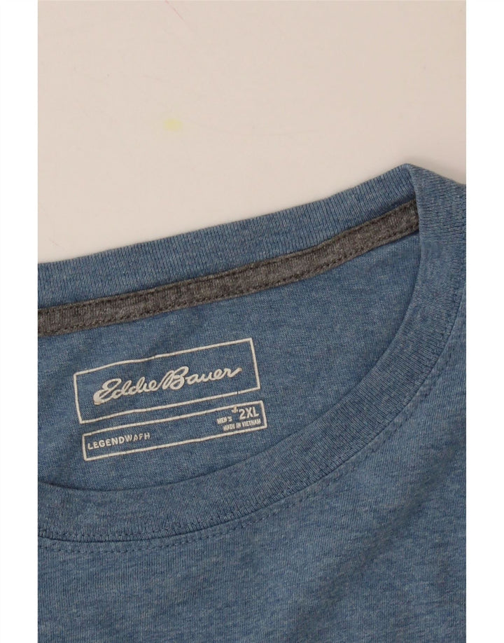 EDDIE BAUER Mens T-Shirt Top 2XL Blue Cotton Vintage Eddie Bauer and Second-Hand Eddie Bauer from Messina Hembry 