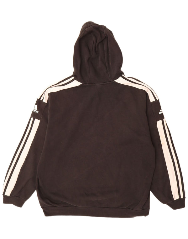 Adidas Mens Graphic Hoodie Jumper XL Black Colourblock Cotton