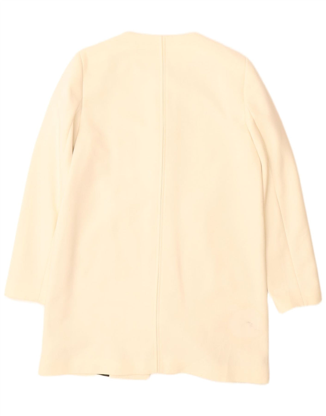 Zara Womens Overcoat UK 16 Large Off White Polyester