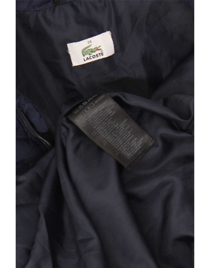 Lacoste Womens Padded Coat Size 38 Medium Navy Blue Polyamide
