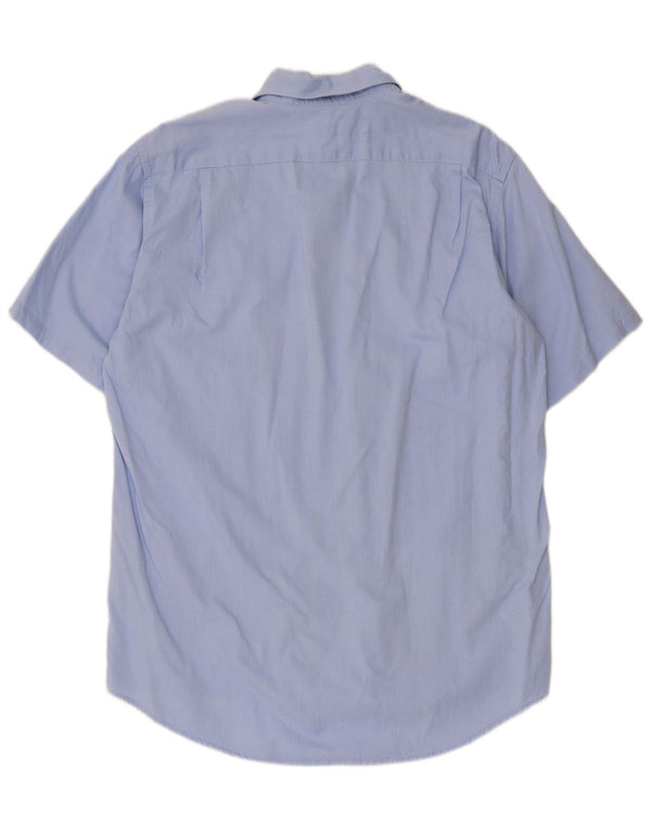 Lacoste Mens Short Sleeve Shirt Size 40 Medium Blue Cotton