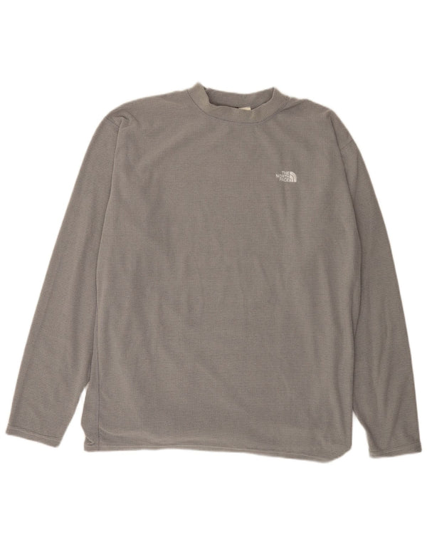 The North Face Mens Top Long Sleeve 2XL Grey Polyester