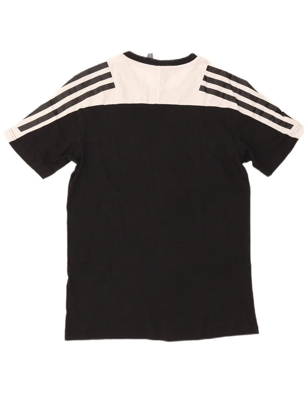 Adidas Mens T-Shirt Top Small Black Colourblock Cotton