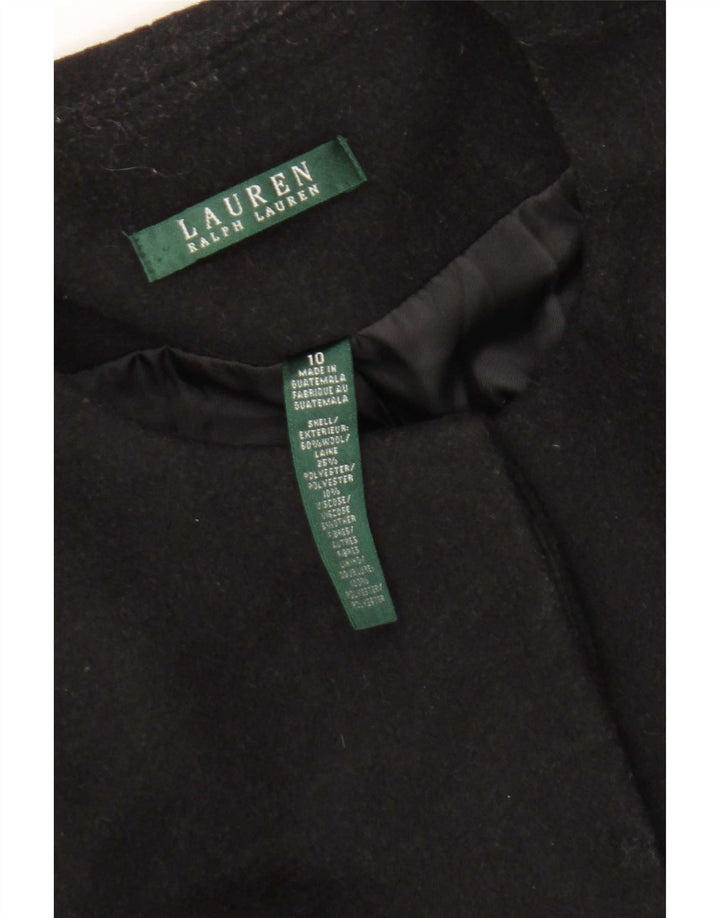 Ralph Lauren Womens Overcoat US 10 Large Black Wool