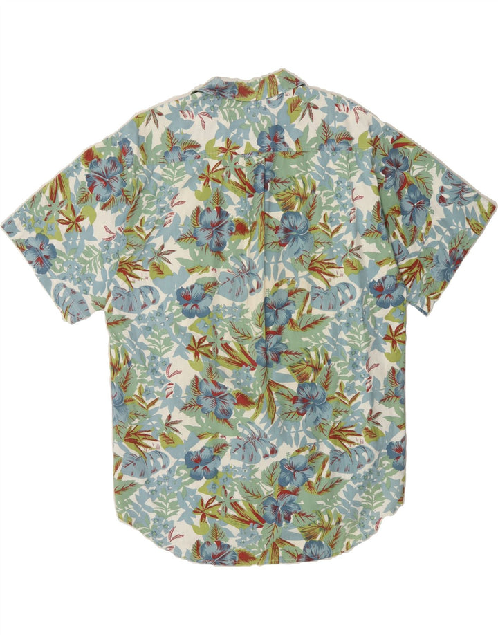 VINTAGE Mens Short Sleeve Shirt Medium Multicoloured Floral Cotton Vintage Vintage and Second-Hand Vintage from Messina Hembry 