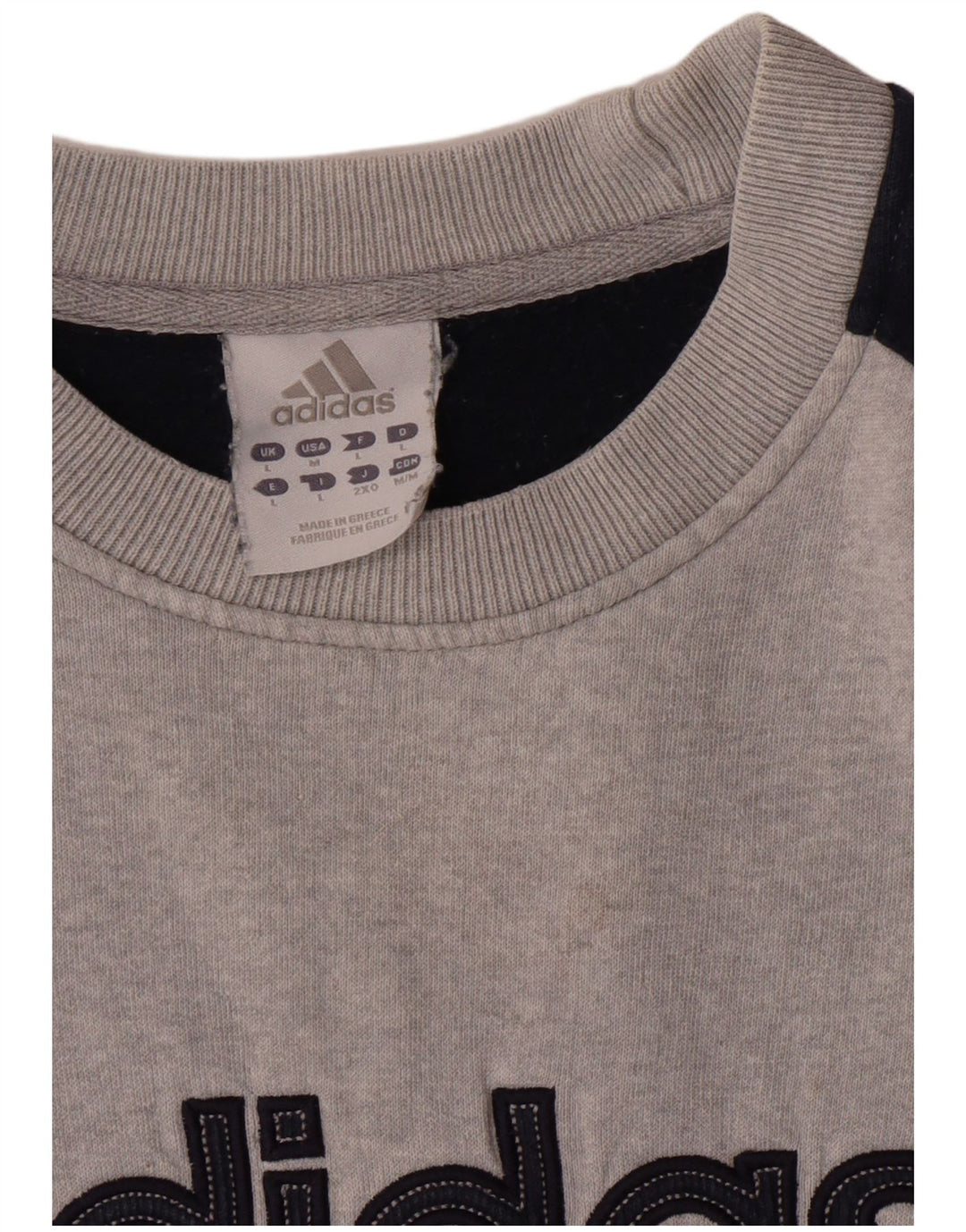 Adidas Mens Graphic Sweatshirt Jumper Large Grey Colourblock