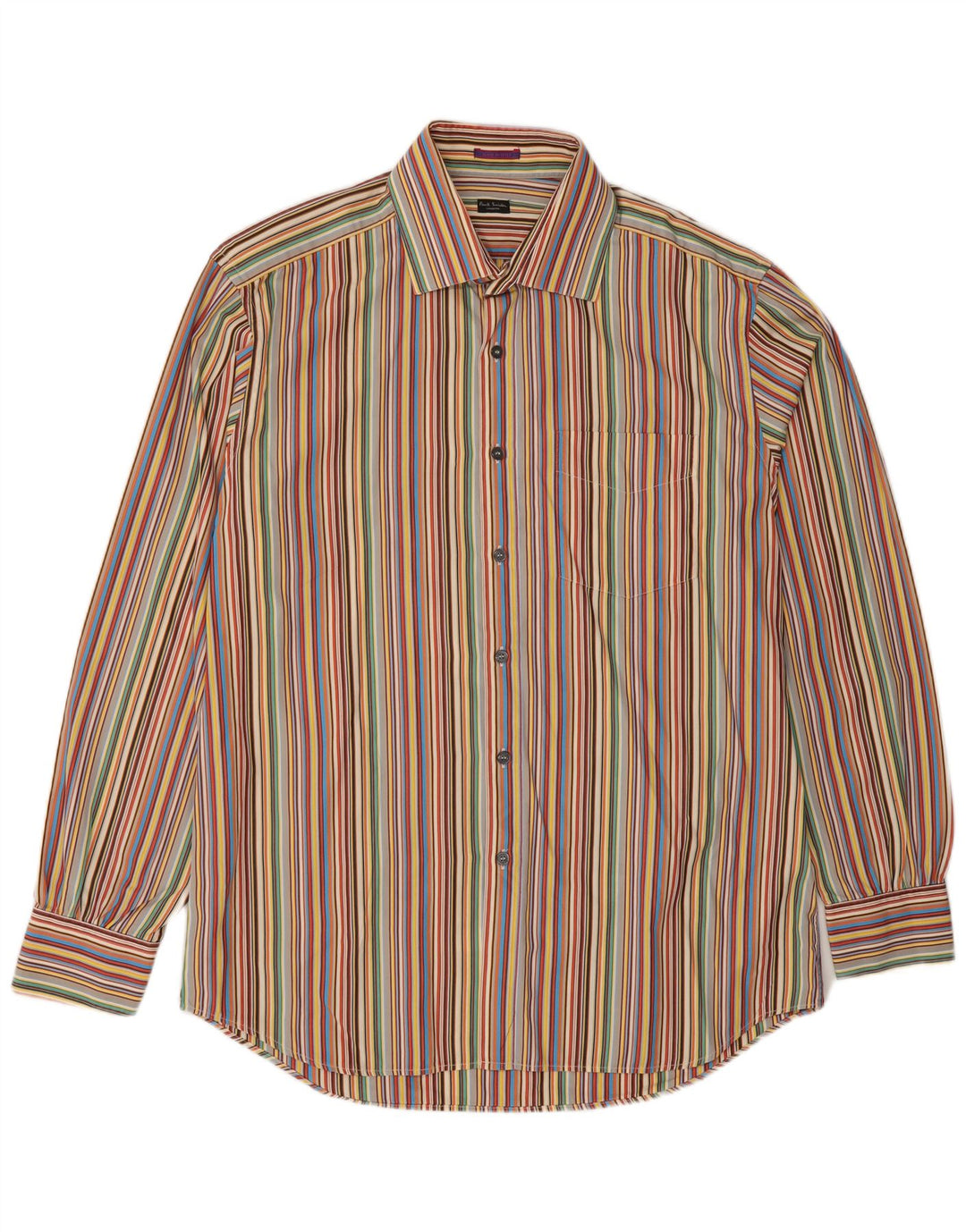 PAUL SMITH Mens Shirt Size 16 1/2 42 Large Multicoloured Striped Cotton