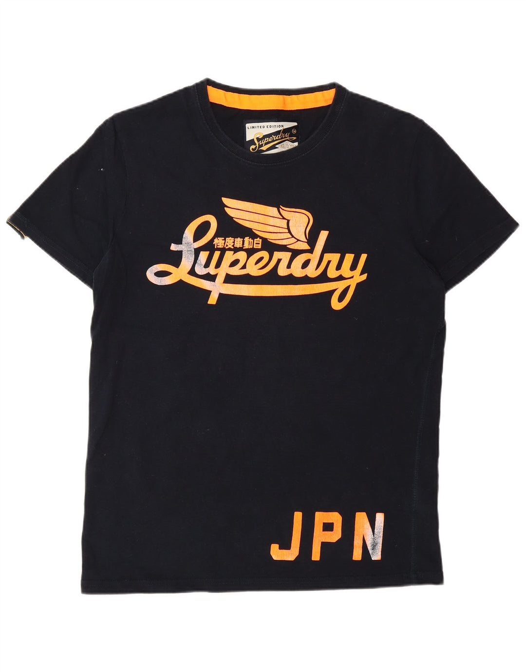 Superdry Mens Classics Graphic T-Shirt Top Large Navy Blue Cotton