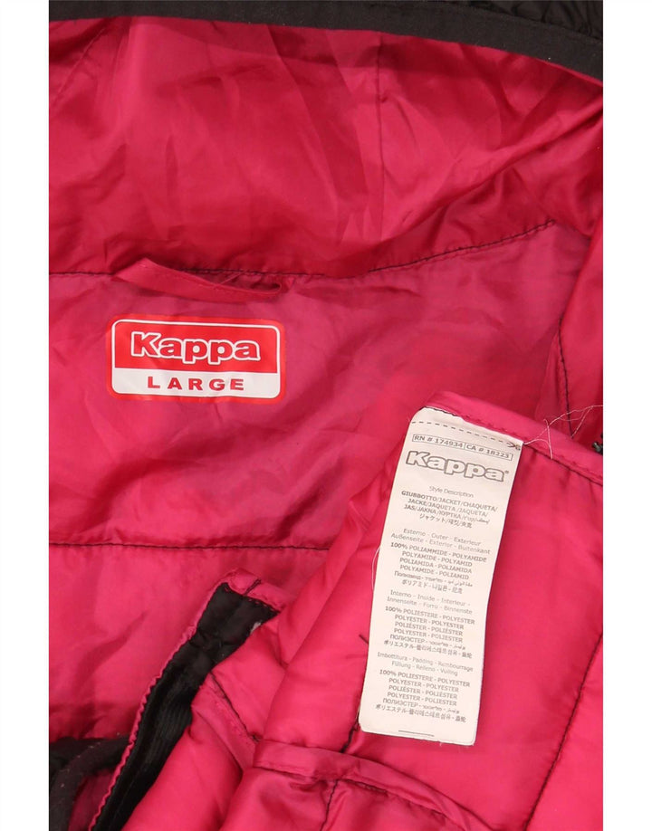 Kappa Womens Hooded Padded Jacket UK 16 Large Black Polyamide
