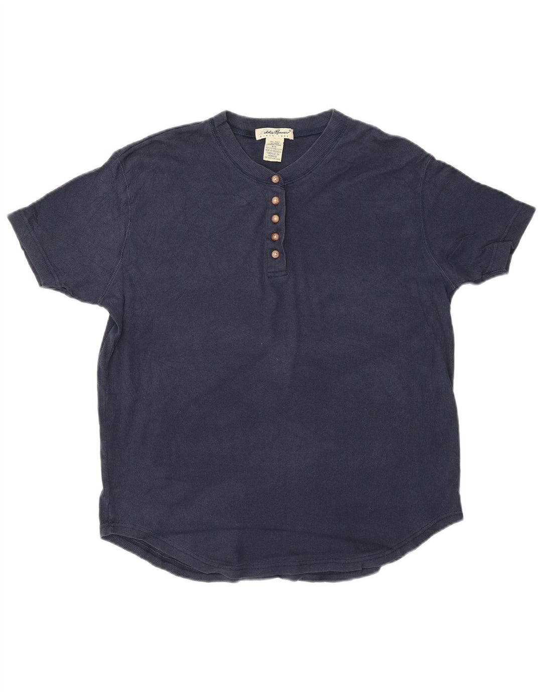 EDDIE BAUER Womens T-Shirt Top UK 14 Medium Navy Blue Cotton