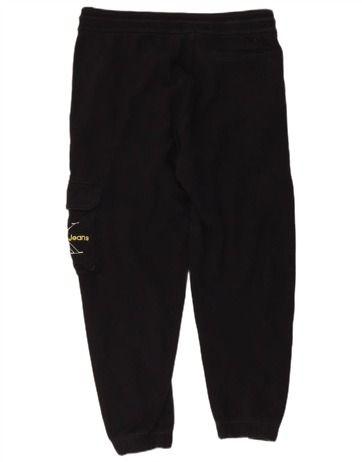 CALVIN KLEIN Mens Graphic Cargo Tracksuit Trousers Joggers Medium  Black