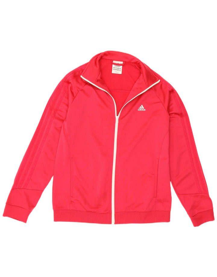 Adidas Womens Tracksuit Top Jacket UK 16/18 Large Pink Polyester