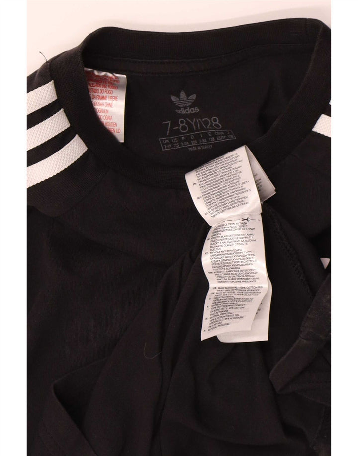 Adidas Boys Top Long Sleeve 7-8 Years Black Cotton