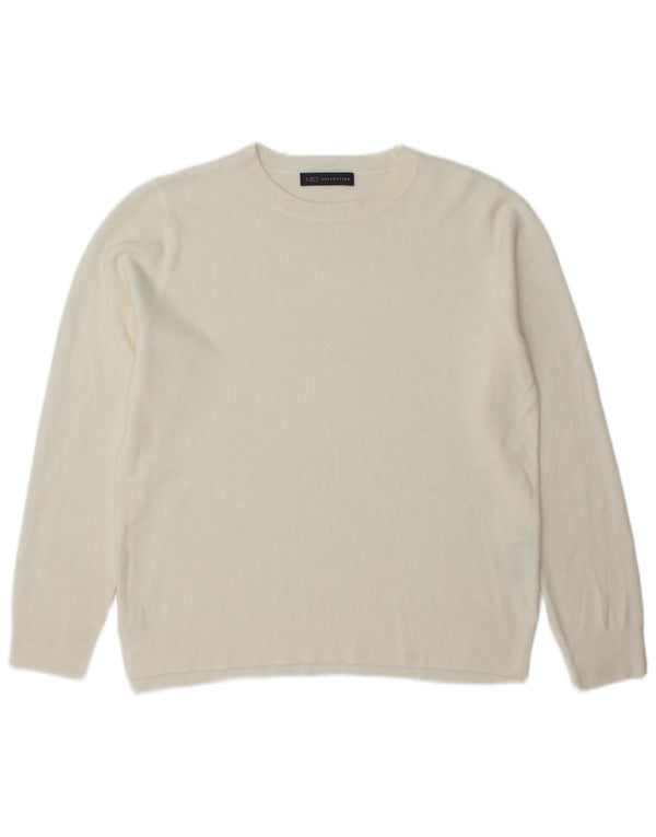 Marks & Spencer Womens Crew Neck Jumper Sweater UK 14 Medium Off White