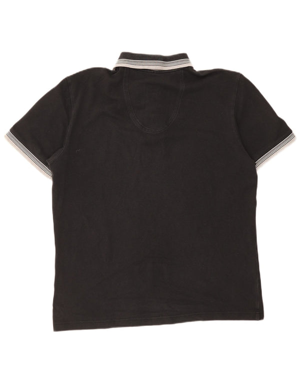 Hugo Boss Mens Polo Shirt Large Black Striped