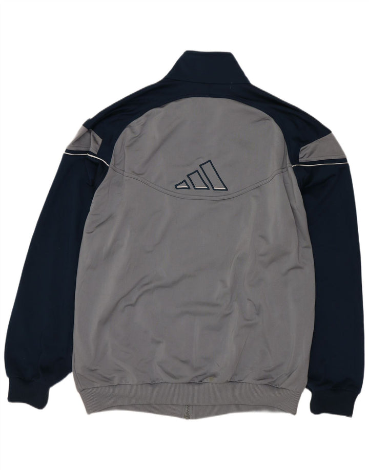 Adidas Mens Tracksuit Top Jacket UK 44/46 Large Grey Colourblock Polyester