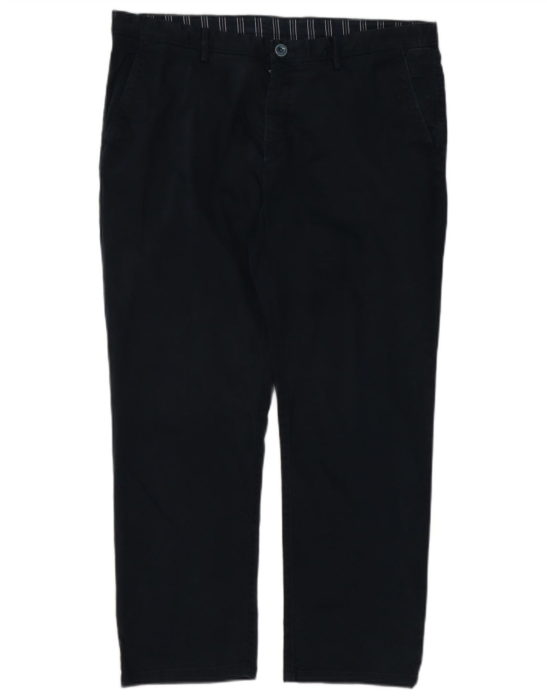 MASSIMO DUTTI Mens Straight Chino Trousers EU 46 XL W36 L27 Navy Blue