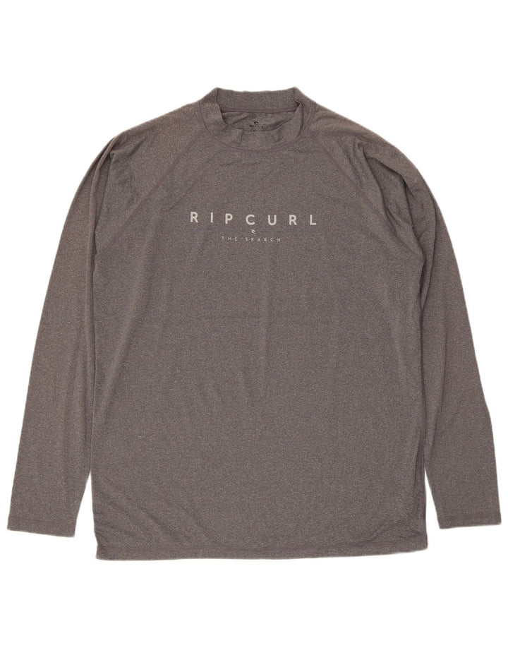 Rip Curl Mens Relaxed Fit Graphic Top Long Sleeve Large Grey Polyester