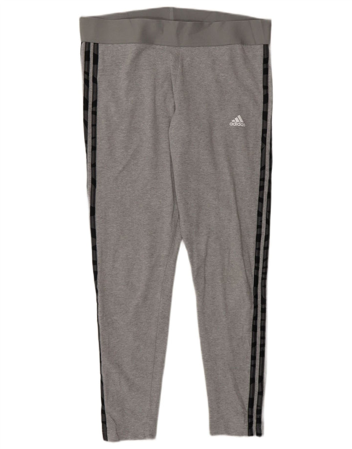 ADIDAS Womens Leggings UK 16/18 Large Grey