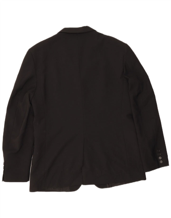 Sisley Mens 3 Button Blazer Jacket IT 50 Large Black Polyester
