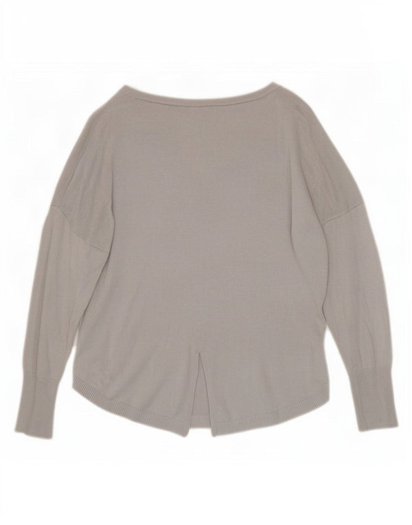 Oasis Womens Boat Neck Jumper Sweater UK 10 Small Grey Viscose