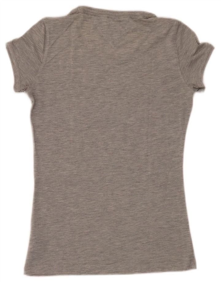 Tommy Hilfiger Womens Graphic T-Shirt Top UK 12 Medium Grey Polyester