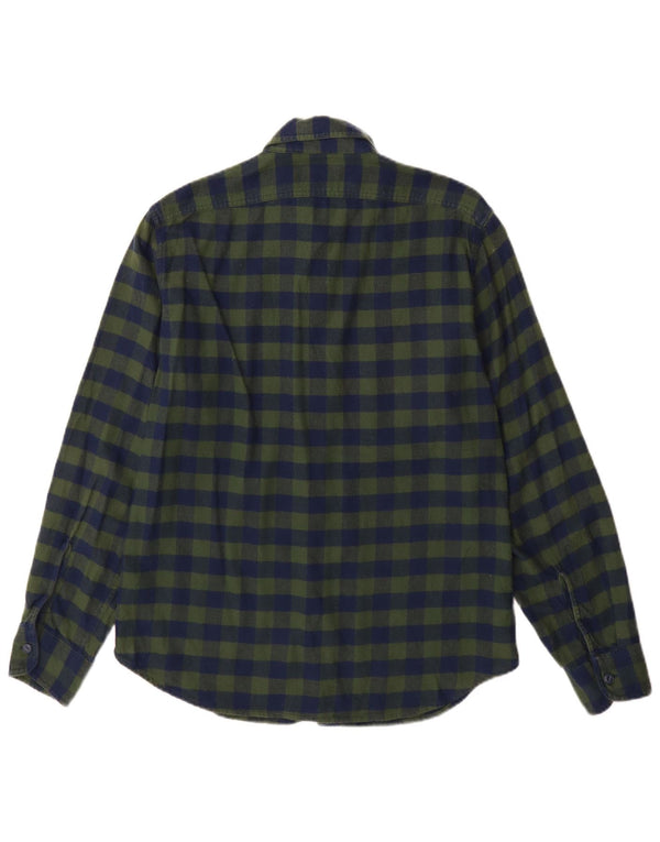 J. Crew Mens Flannel Shirt Medium Blue Check Cotton