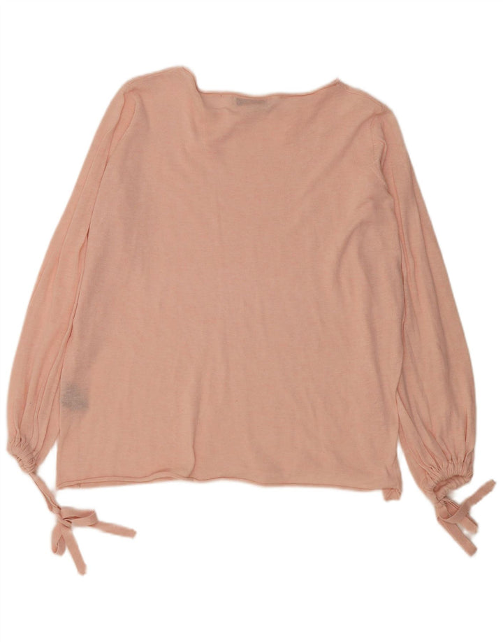 Zara Womens Oversized Blouse Top UK 14 Medium Pink Polyester