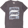 JACK & JONES Mens Regular Fit Graphic T-Shirt Top Medium Grey Cotton Vintage Jack & Jones and Second-Hand Jack & Jones from Messina Hembry 