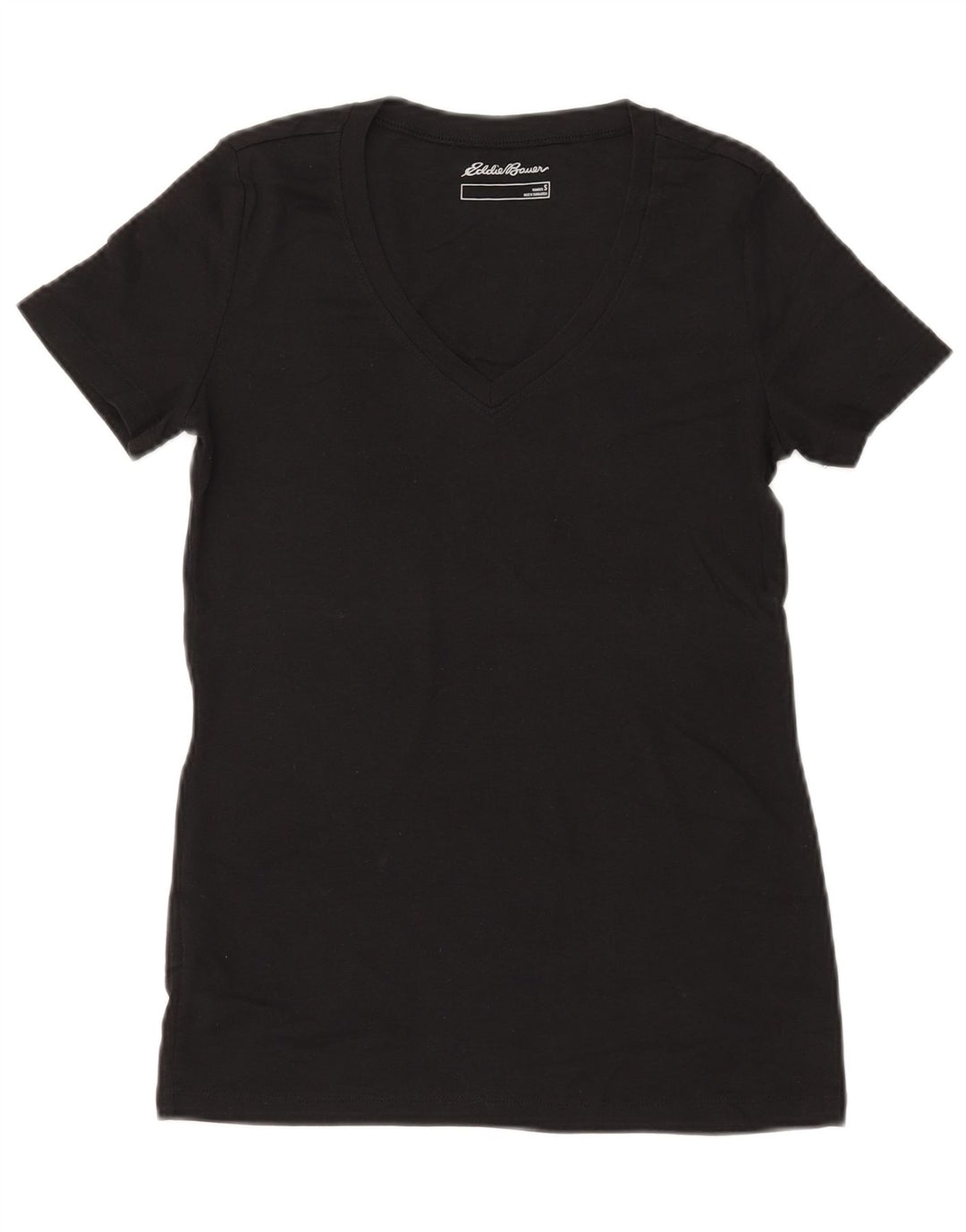 EDDIE BAUER Womens T-Shirt Top UK 10 Small Black Cotton