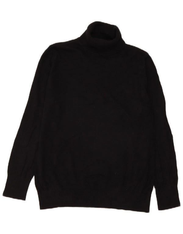 L.L.Bean Womens Roll Neck Jumper Sweater UK 16 Large Black Cotton