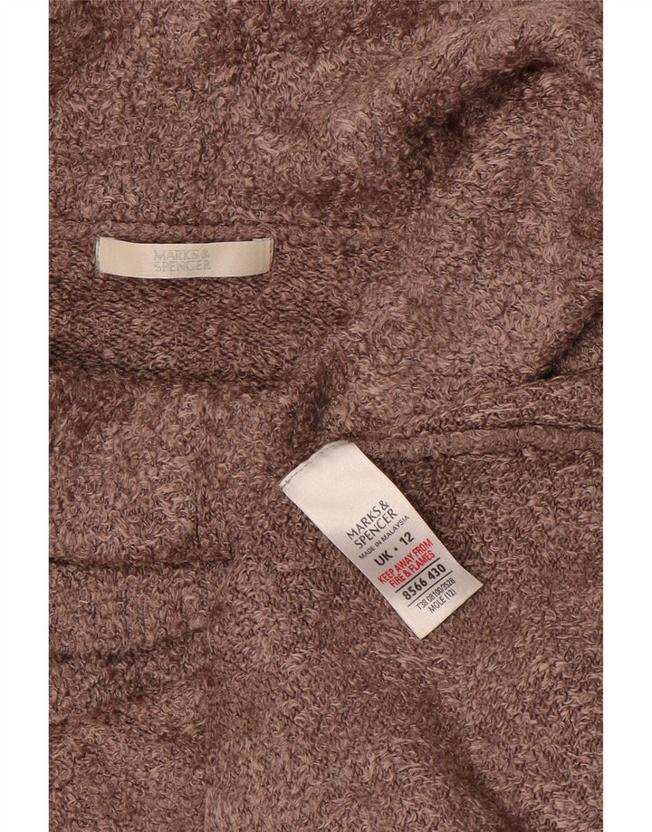 Marks & Spencer Womens Roll Neck Jumper Sweater UK 12 Medium Brown Viscose