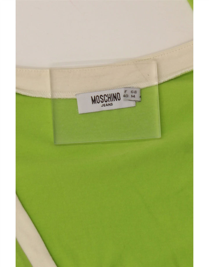 MOSCHINO Womens Cardigan Top UK 14 Medium Green