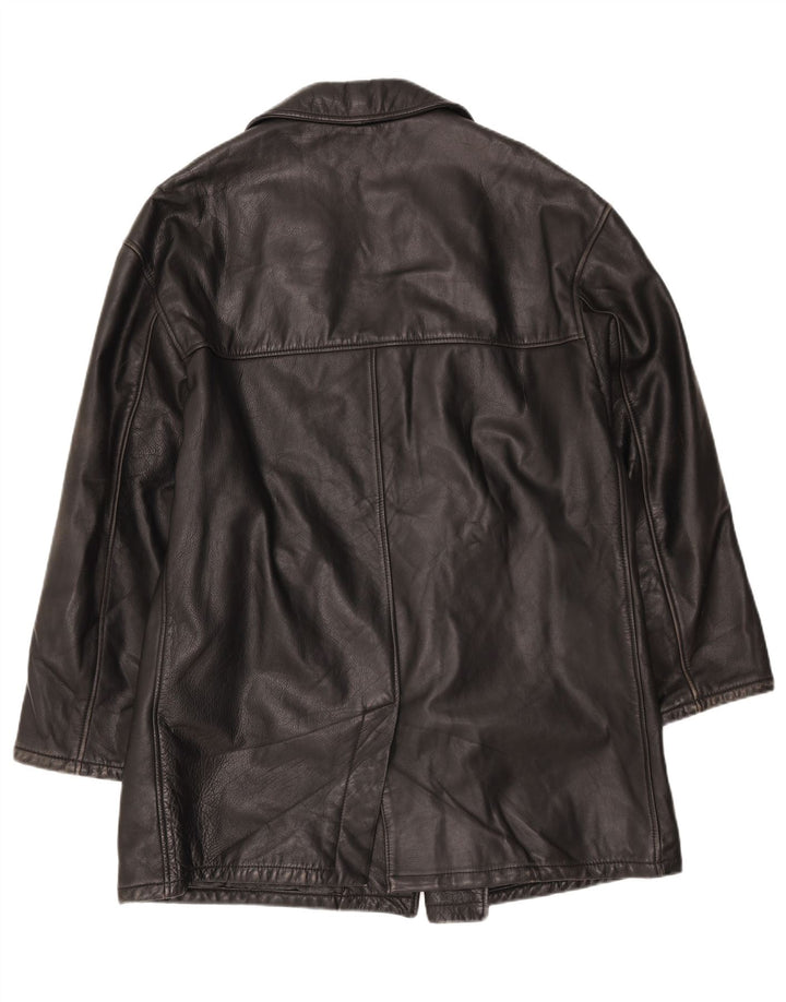 VINTAGE Mens Leather Coat UK 40 Large Black Vintage Vintage and Second-Hand Vintage from Messina Hembry 