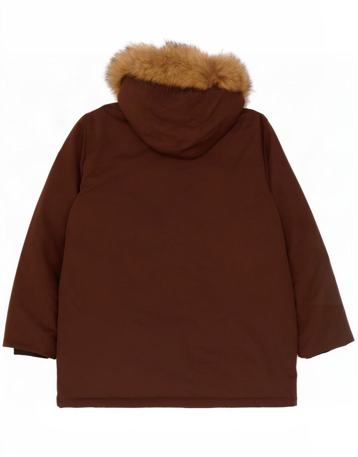 Astrolabio Mens Hooded Padded Coat IT 52 XL Brown Polyamide