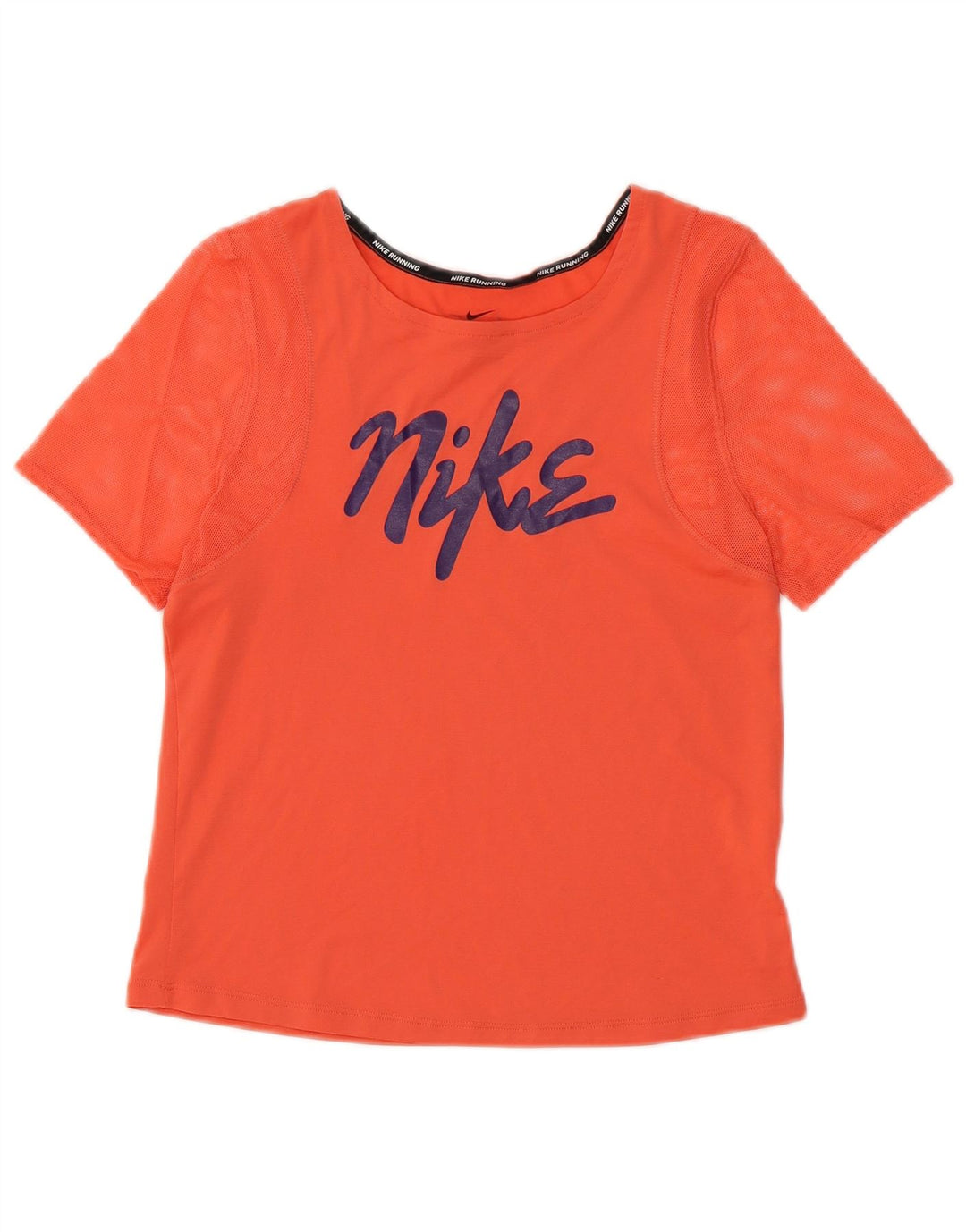NIKE Womens Dri Fit Crop Graphic T-Shirt Top UK 10 Small Orange