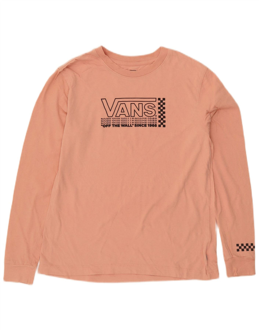 VANS Womens Graphic Top Long Sleeve UK 10 Small Pink Cotton
