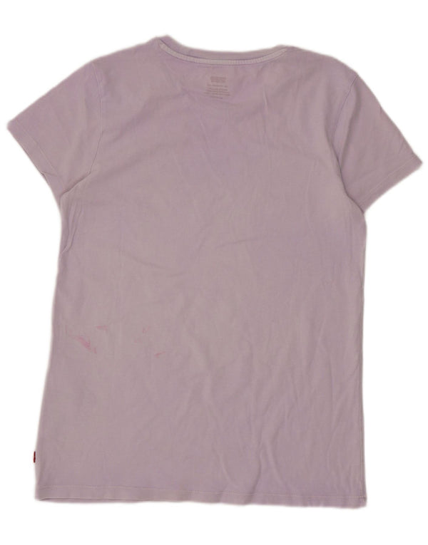 Levi's Womens Graphic T-Shirt Top UK 6 XS Purple Cotton