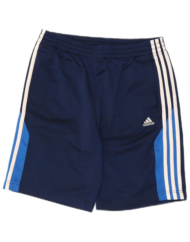Adidas Boys Sport Shorts 15-16 Years  Navy Blue Colourblock Polyester