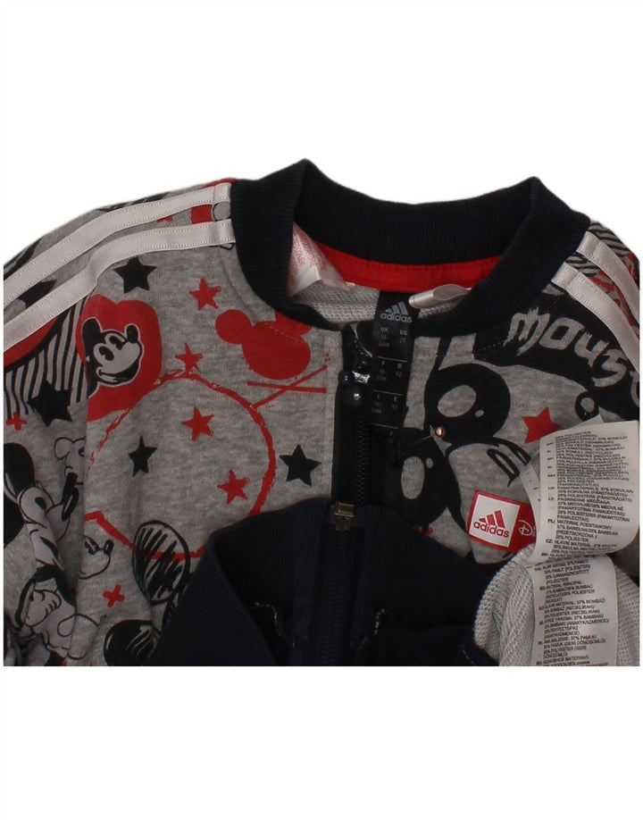 ADIDAS Baby Boys Mickey Mouse Tracksuit Top Jacket 18-24 Months Grey