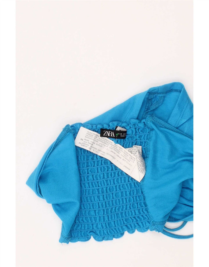 Zara Womens Halter Top Medium Blue Viscose