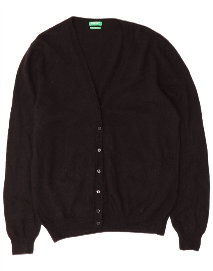 BENETTON Womens Cardigan Sweater UK 18 XL Black Merino Wool