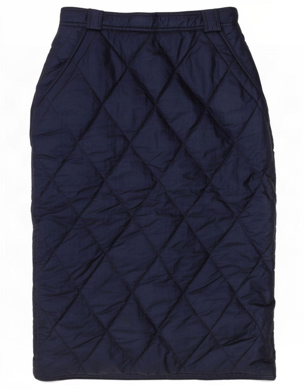 Belfe Womens High Waist Padded Midi Skirt UK 12 Medium W24 Navy Blue