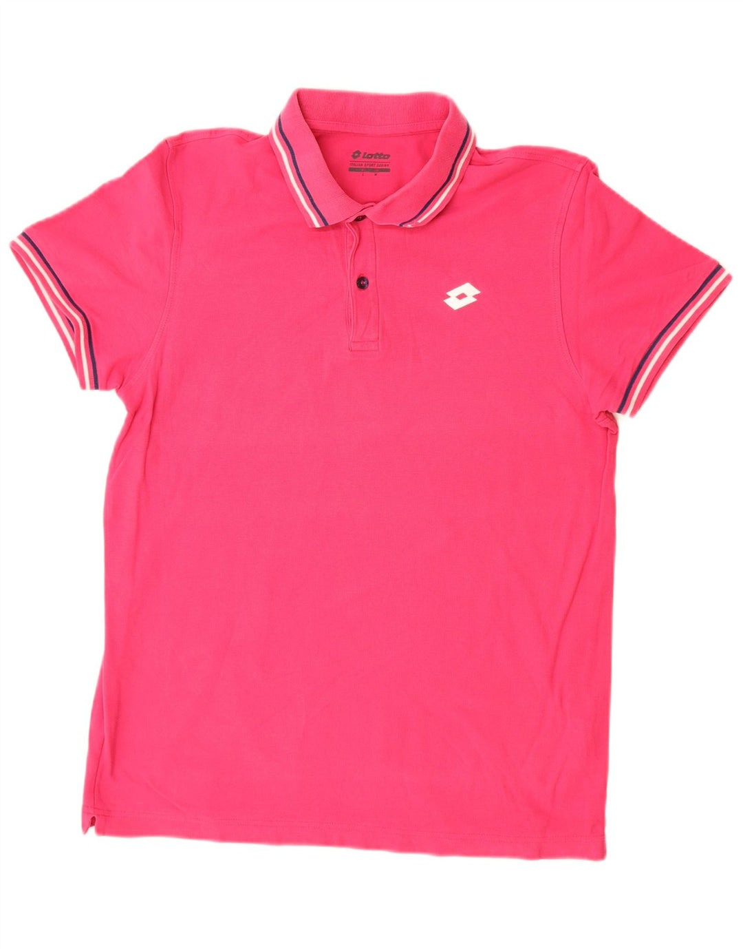 LOTTO Mens Polo Shirt Medium Pink Cotton